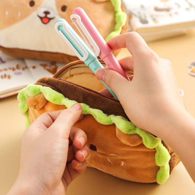 Kawaii Dog Roll Burger Pencil Case Stationery The Kawaii Shoppu