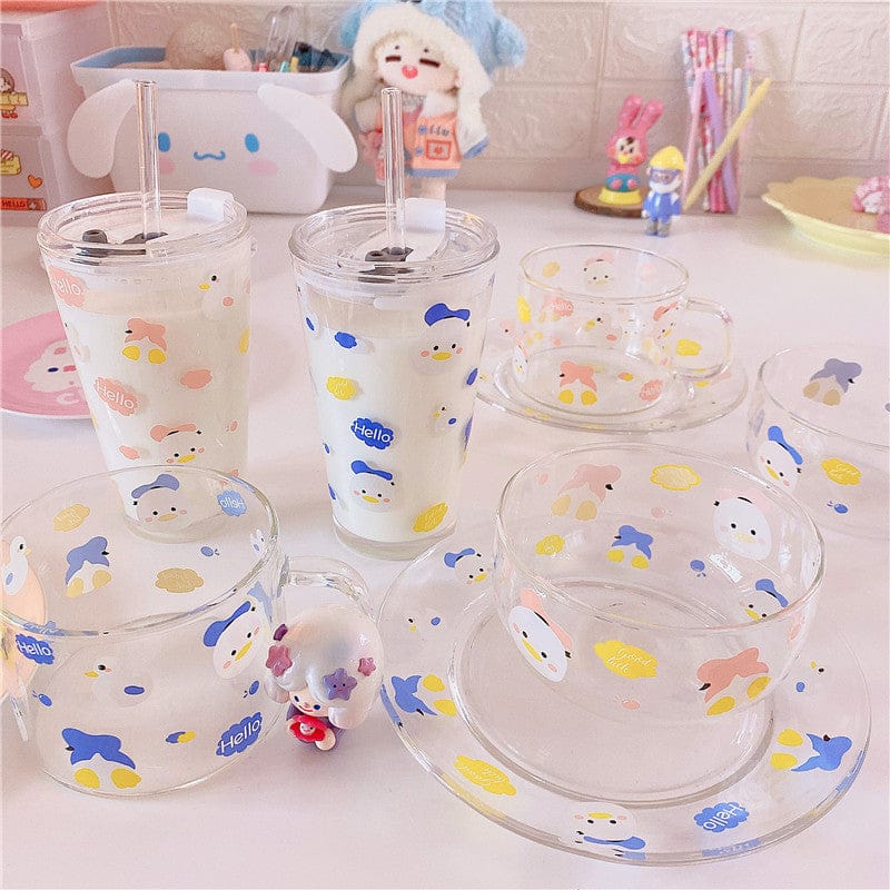 Kawaii Duck Summer Glass Plate / Cup Collection – The Kawaii Shoppu