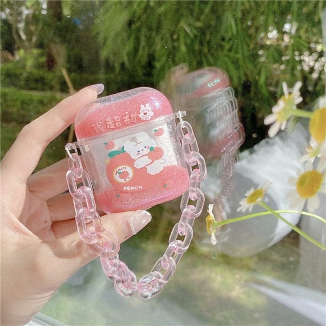Kawaii Glitter Airpods Case Chains 1/2/Pro Cherry Bunny for airpods 1/2 Accessory The Kawaii Shoppu