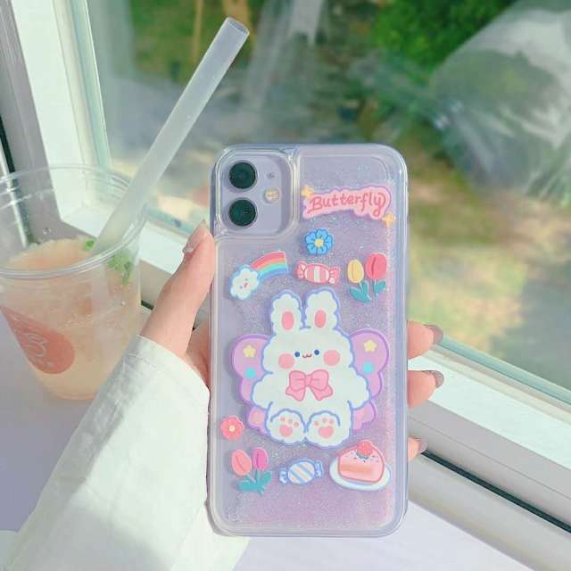 Kawaii Jelly Bear Glitter Dynamic Quicksand Liquid iPhone Case for iPhone X XS 2 Accessory The Kawaii Shoppu