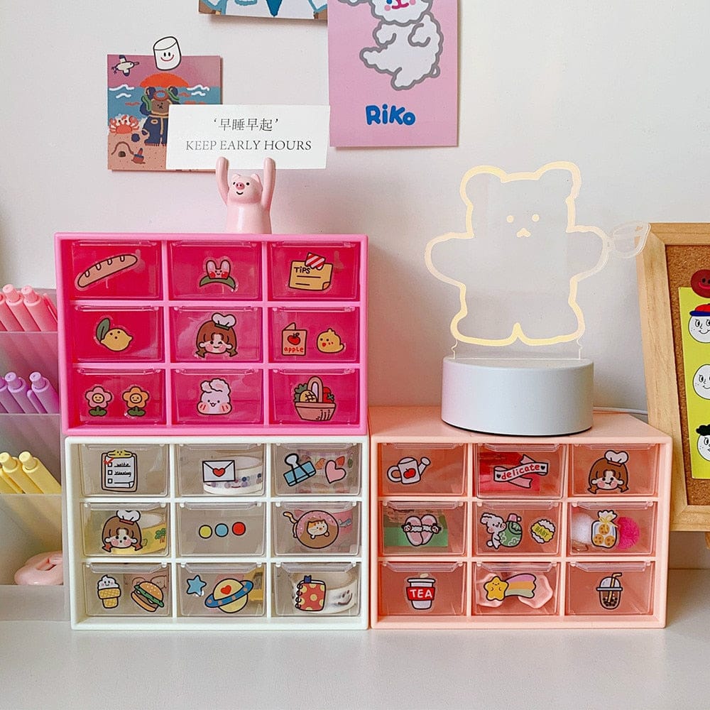 Mini Luggage Kawaii Stationery Storage Creative Colorful Desktop