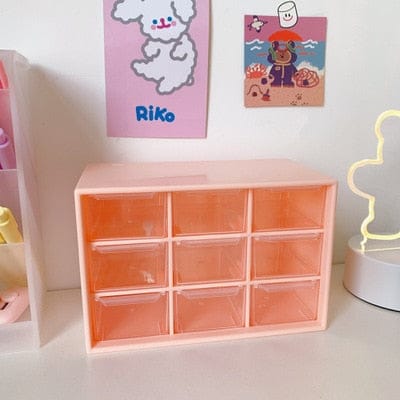 Kawaii Mini Desk Storage Light Pink Decor The Kawaii Shoppu
