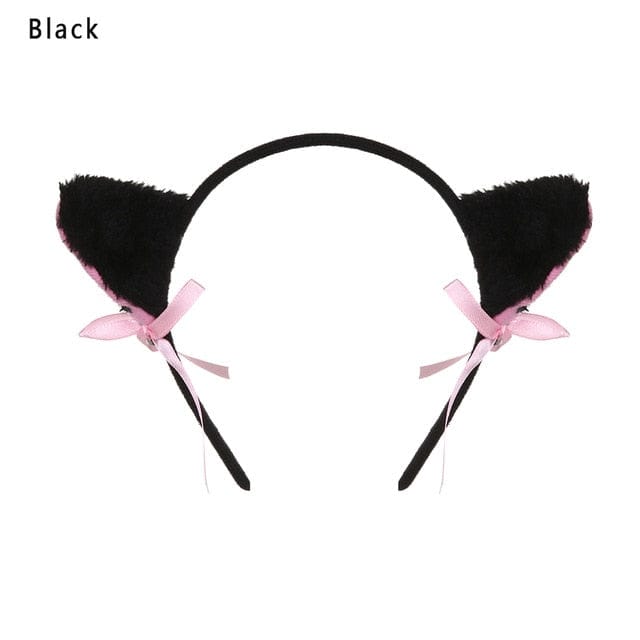 Kawaii Plush Cat Ears 1-black Accessory The Kawaii Shoppu