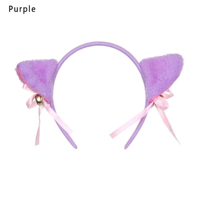 Kawaii Plush Cat Ears 1-purple Accessory The Kawaii Shoppu