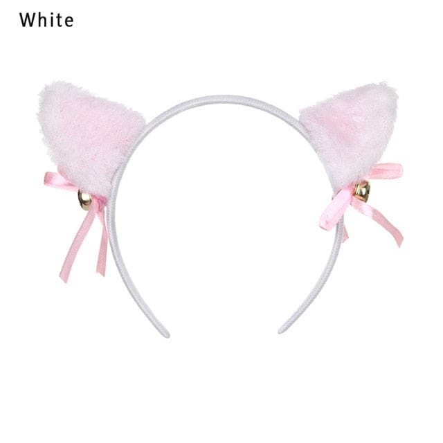 Kawaii Plush Cat Ears 1-white Accessory The Kawaii Shoppu