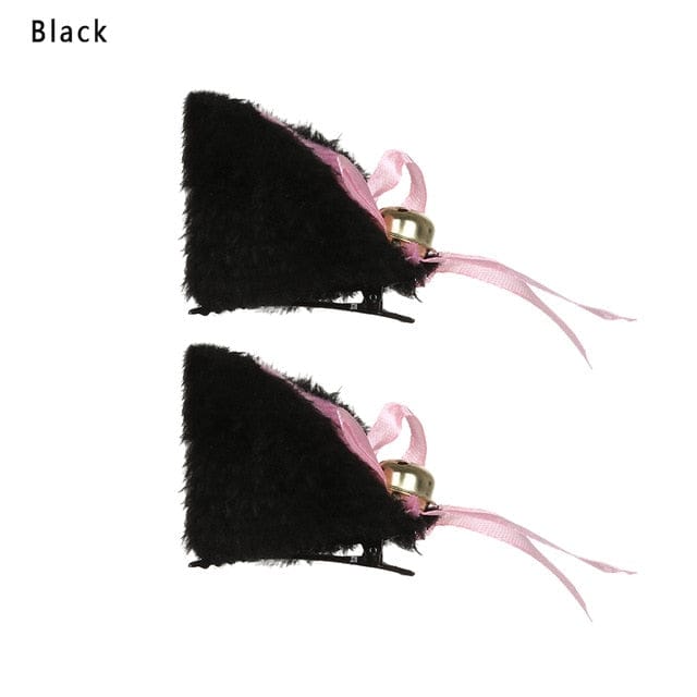 Kawaii Plush Cat Ears 3-black Accessory The Kawaii Shoppu