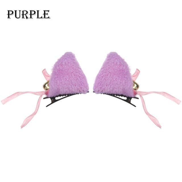 Kawaii Plush Cat Ears 3-purple Accessory The Kawaii Shoppu