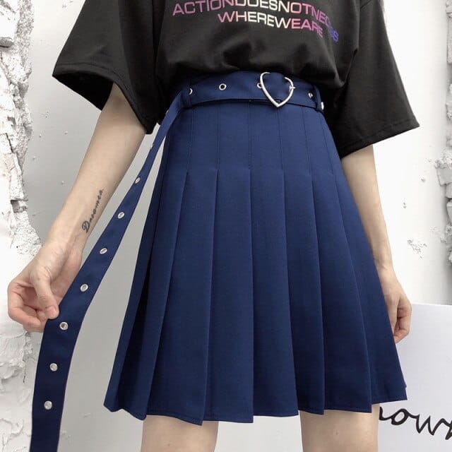 Kawaii Punk Mini Skirt Navy skirt M Fashion The Kawaii Shoppu