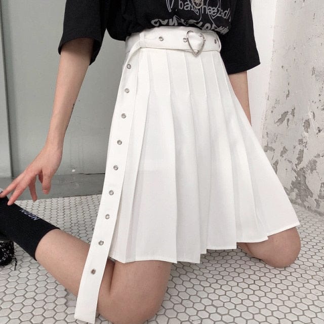 Kawaii Punk Mini Skirt White skirt M Fashion The Kawaii Shoppu