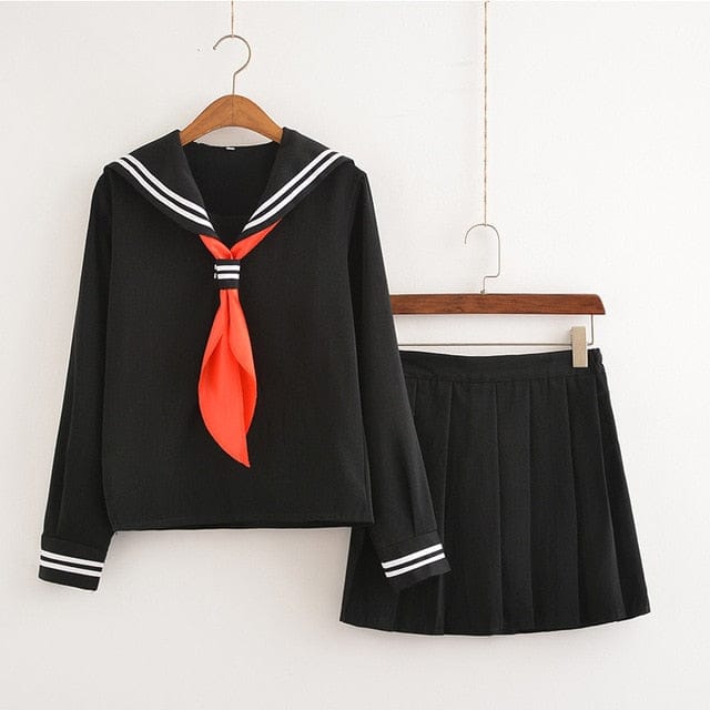 Kawaii Sakura Sailor Set long sleeve black XXL Fashion The Kawaii Shoppu