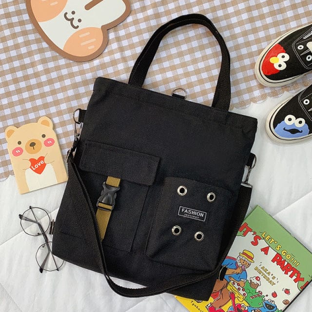 Kawaii Travel Tote Shopping Bag Black no pendant Bags The Kawaii Shoppu