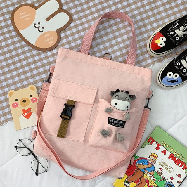 Kawaii Travel Tote Shopping Bag Pink calf pendant Bags The Kawaii Shoppu
