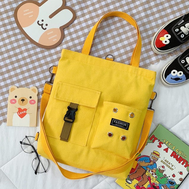 Kawaii Travel Tote Shopping Bag Yellow no pendant Bags The Kawaii Shoppu