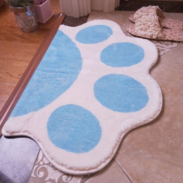 Kitty Paw Floor Carpet Light blue 500x800MM Decor The Kawaii Shoppu