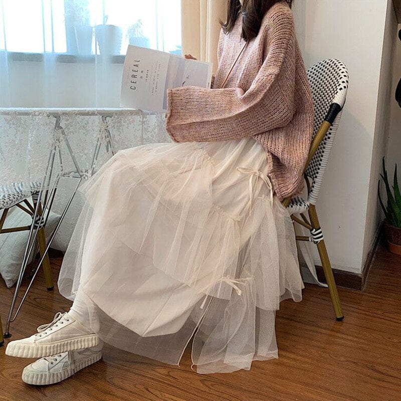 Women's Korean Style Pleated Mesh Skirt – Kawaiifashion