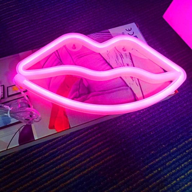 LED Neon Sign Lights Pink Light Lip null The Kawaii Shoppu