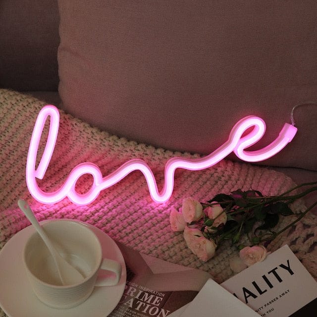 LED Neon Sign Lights Pink Special Love null The Kawaii Shoppu