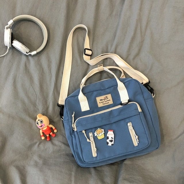 Lovely Kawaii Satchel Backpack blue With pendant Bags The Kawaii Shoppu