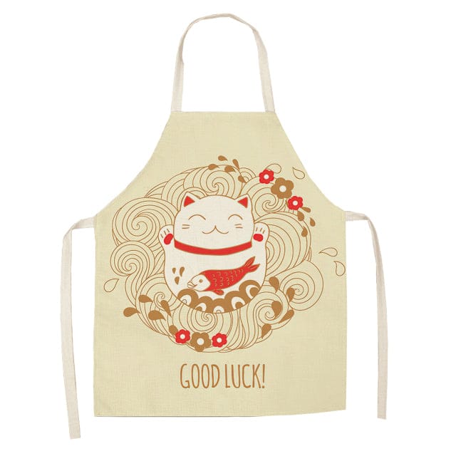 Lucky Cat Chef Kitchen Apron Clothing and Accessories The Kawaii Shoppu