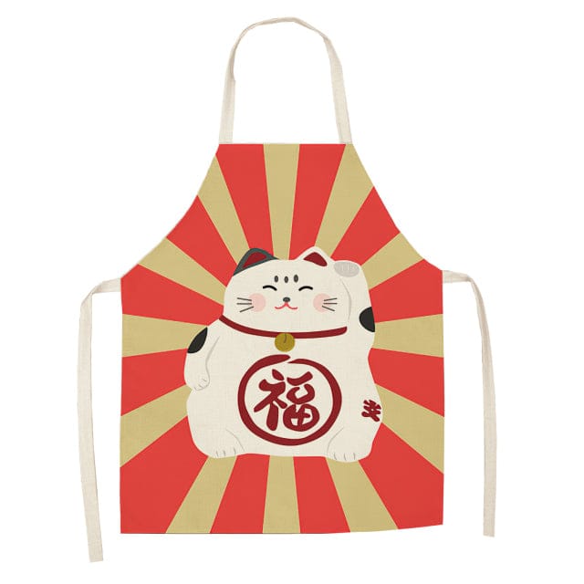 Lucky Cat Chef Kitchen Apron
