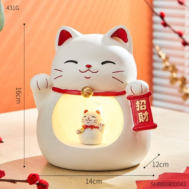 Lucky Cat Maneki Neko Light Lucky Cat White Lighting The Kawaii Shoppu