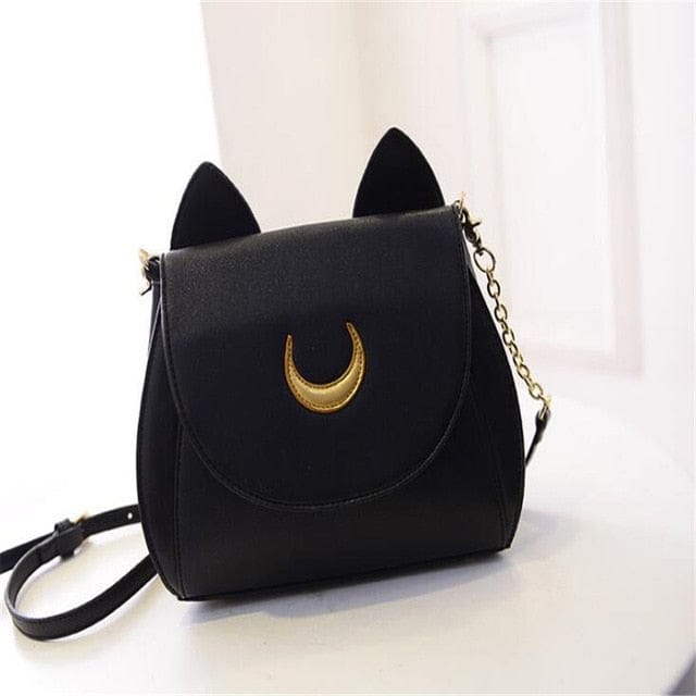 Luna Cat Hand Bag Purse black null The Kawaii Shoppu
