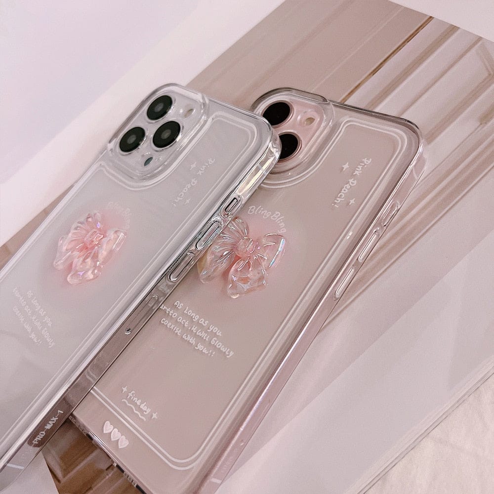 Luxury Sweet Girls Crystal Bow Tie Kawaii Phone Case For iPhone Case Phone Cases & Covers The Kawaii Shoppu