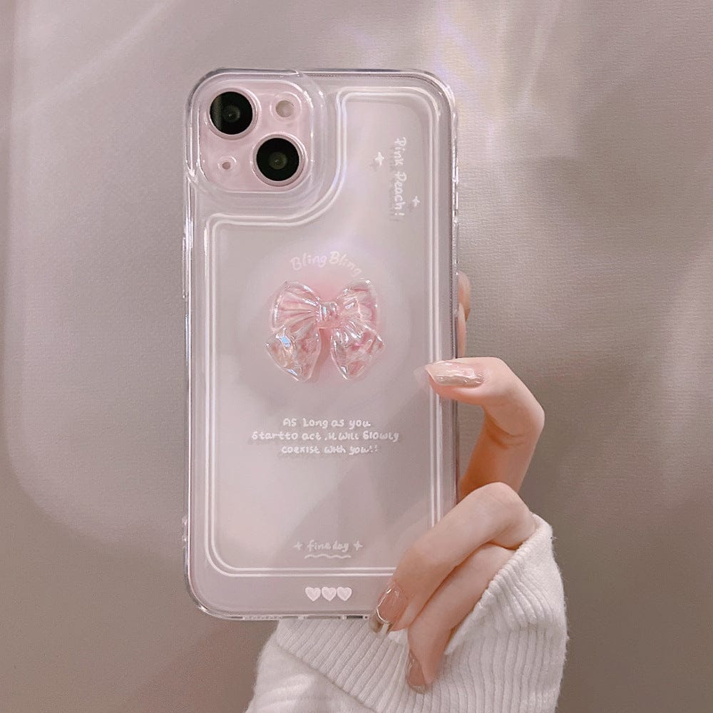 Luxury Sweet Girls Crystal Bow Tie Kawaii Phone Case For iPhone – The ...