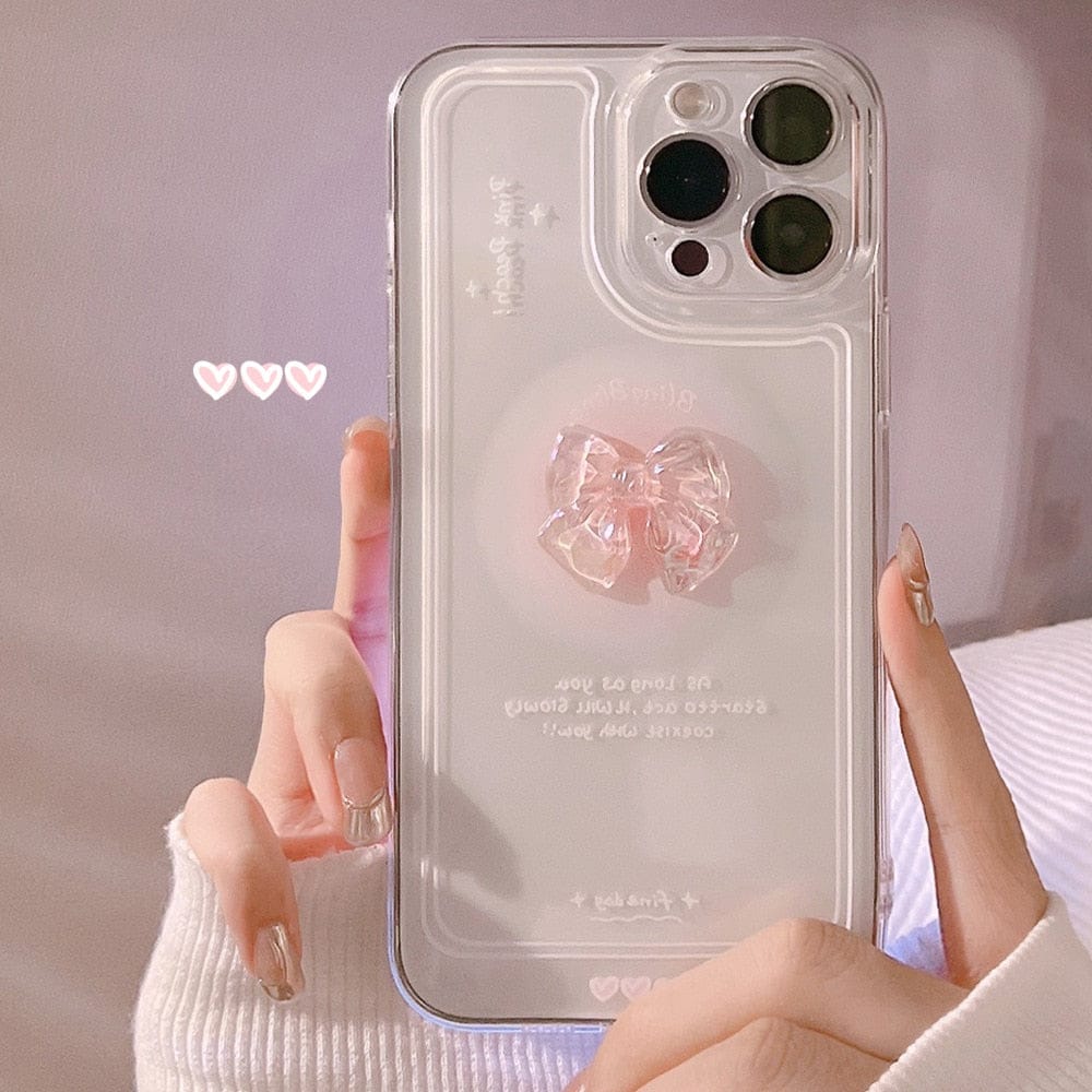 Luxury Sweet Girls Crystal Bow Tie Kawaii Phone Case For iPhone for iphone 7 Case Phone Cases & Covers The Kawaii Shoppu