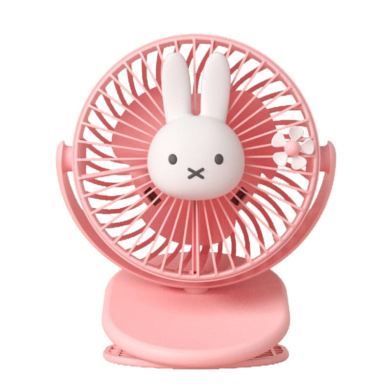 Miffy USB Rechargeable 3D Lamp Clip Fan Pink Home & Kitchen The Kawaii Shoppu