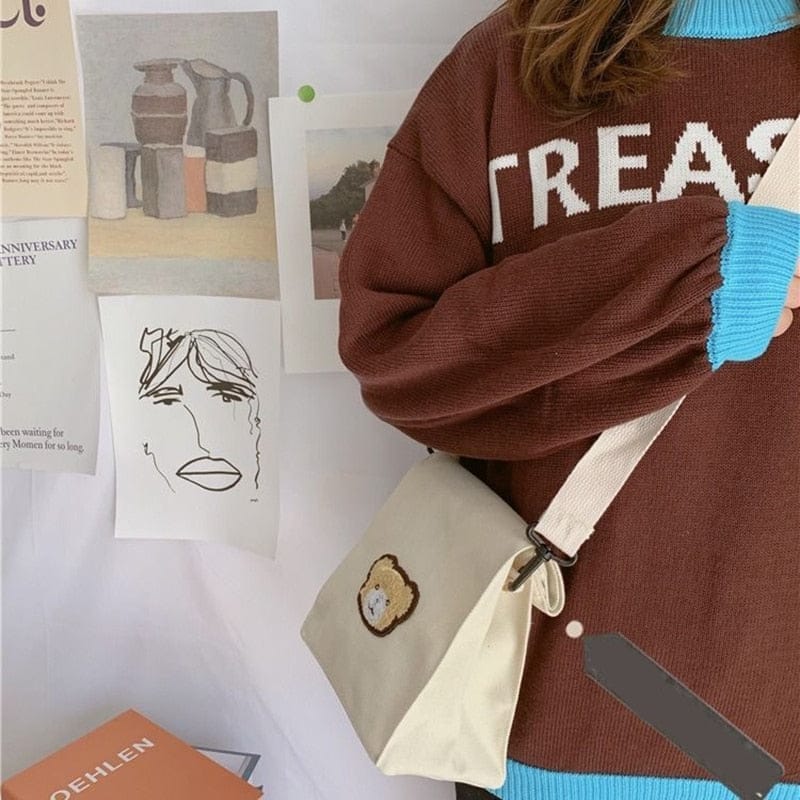 Mini Bear Canvas Bag Bags The Kawaii Shoppu