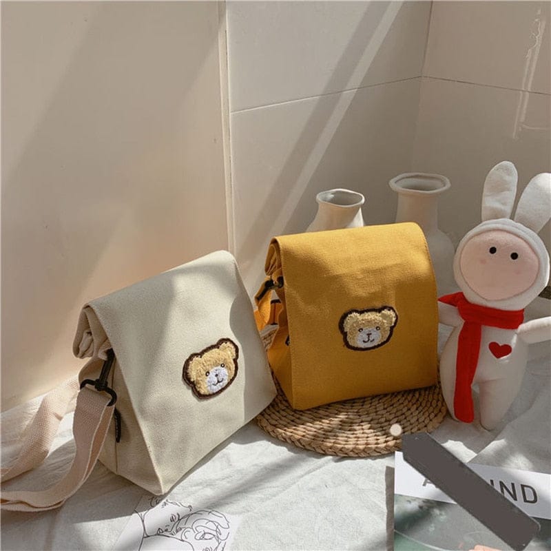 Mini Bear Canvas Bag Bags The Kawaii Shoppu