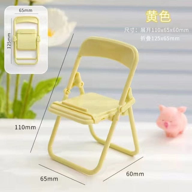 Mini Chair Phone Stand Holder yellow Accessory The Kawaii Shoppu