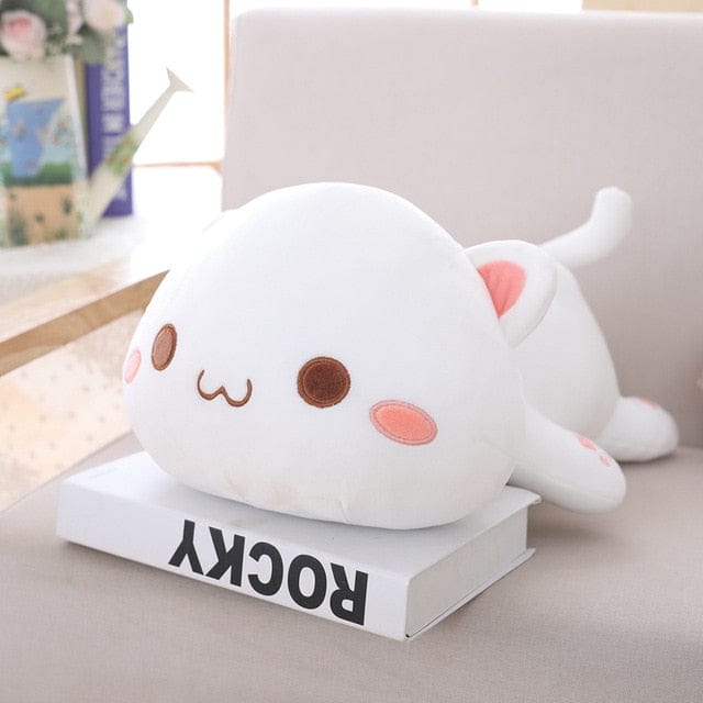 Mochi Cat Kawaii Plushie 65cm white round eyes Soft Toy The Kawaii Shoppu