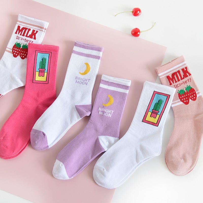 Moon Milk Kawaii Socks Fashion The Kawaii Shoppu
