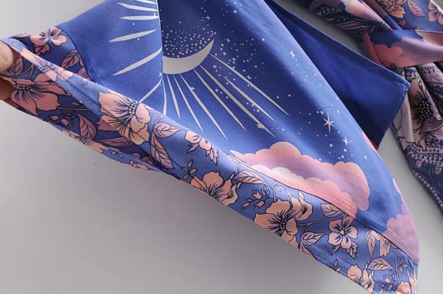 Pastel Moon Kimono Blue Fashion The Kawaii Shoppu