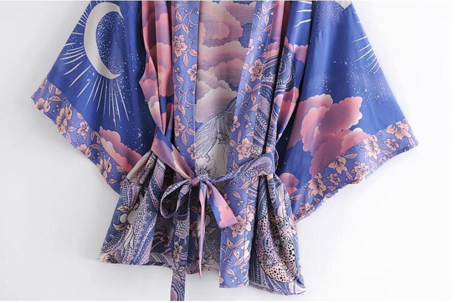 Pastel Moon Kimono Blue Fashion The Kawaii Shoppu