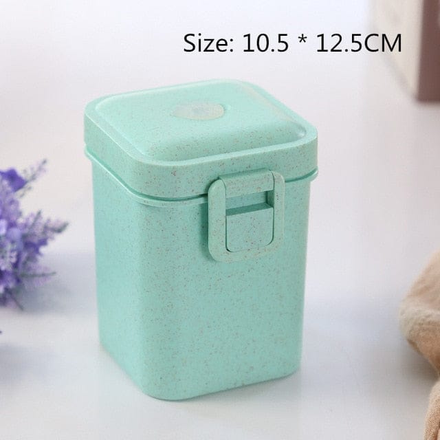 Pastel Wheat Straw Lunch Box 3 Layers Food Cube - green Bento The Kawaii Shoppu