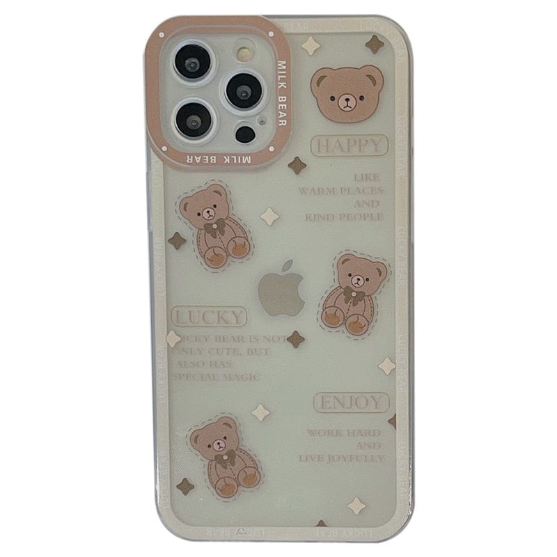 Retro chocolate bear art transparent Phone Case For iPhone for iphone X Bear Phone Cases & Covers The Kawaii Shoppu