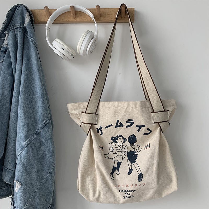 Retro Eco Reusable Tote Shopping Bag Bags The Kawaii Shoppu