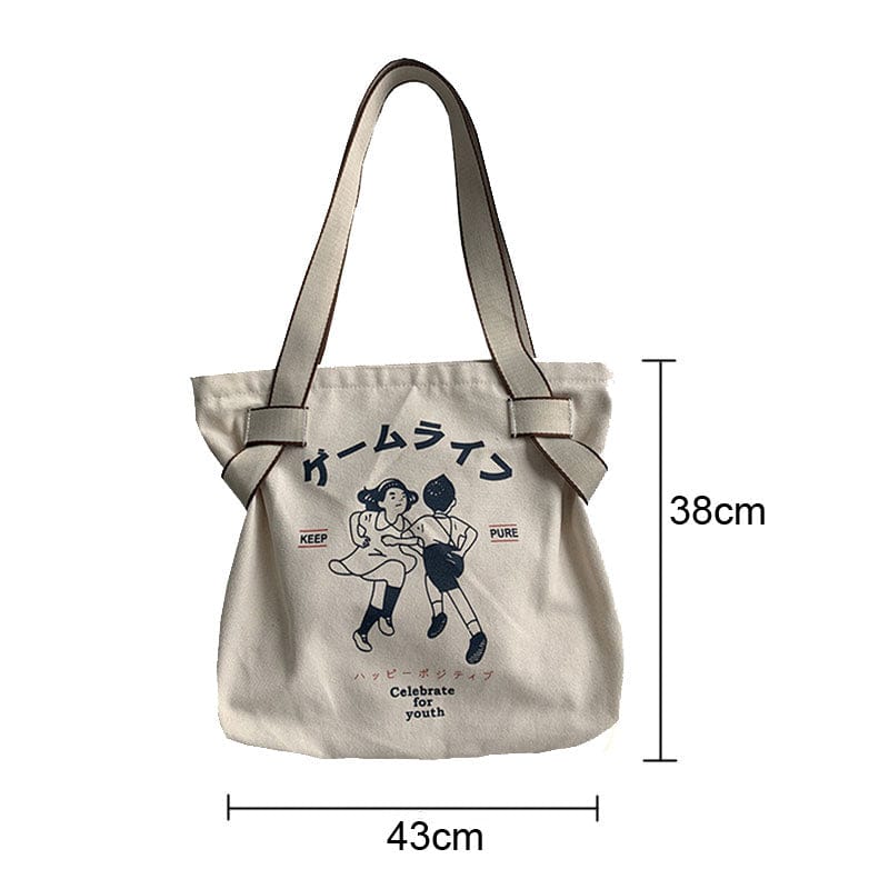 Retro Eco Reusable Tote Shopping Bag Bags The Kawaii Shoppu