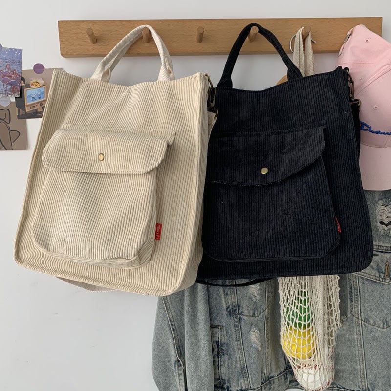 Shoppu Living Corduroy Shopping Bag Bags The Kawaii Shoppu