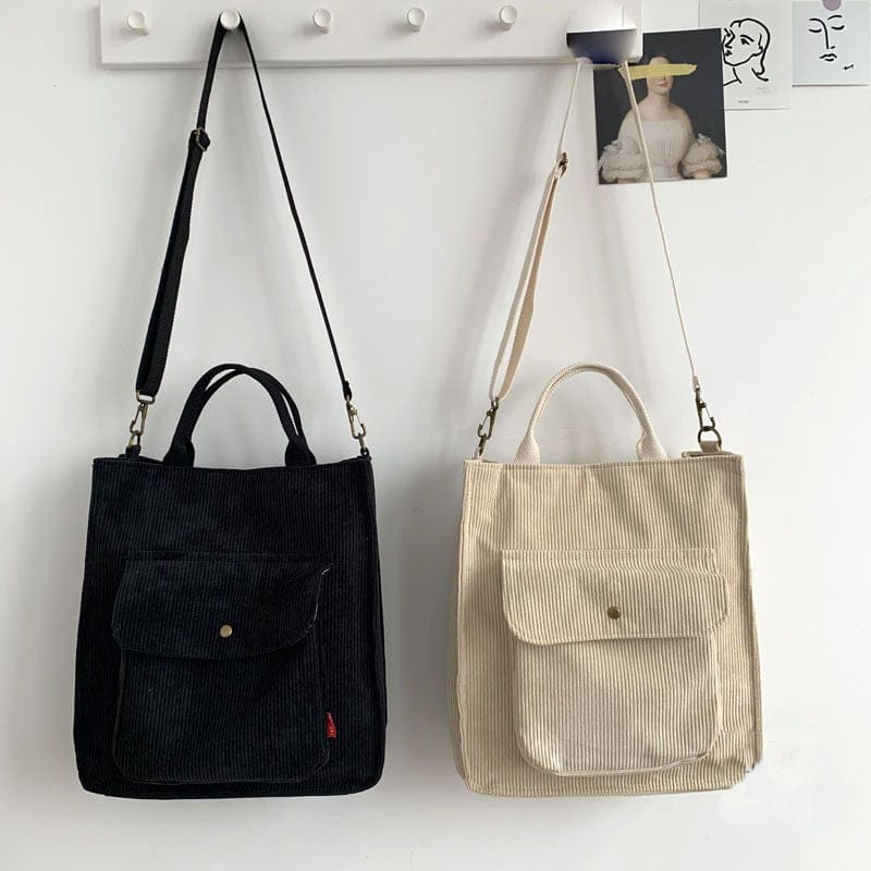 Shoppu Living Corduroy Shopping Bag Bags The Kawaii Shoppu