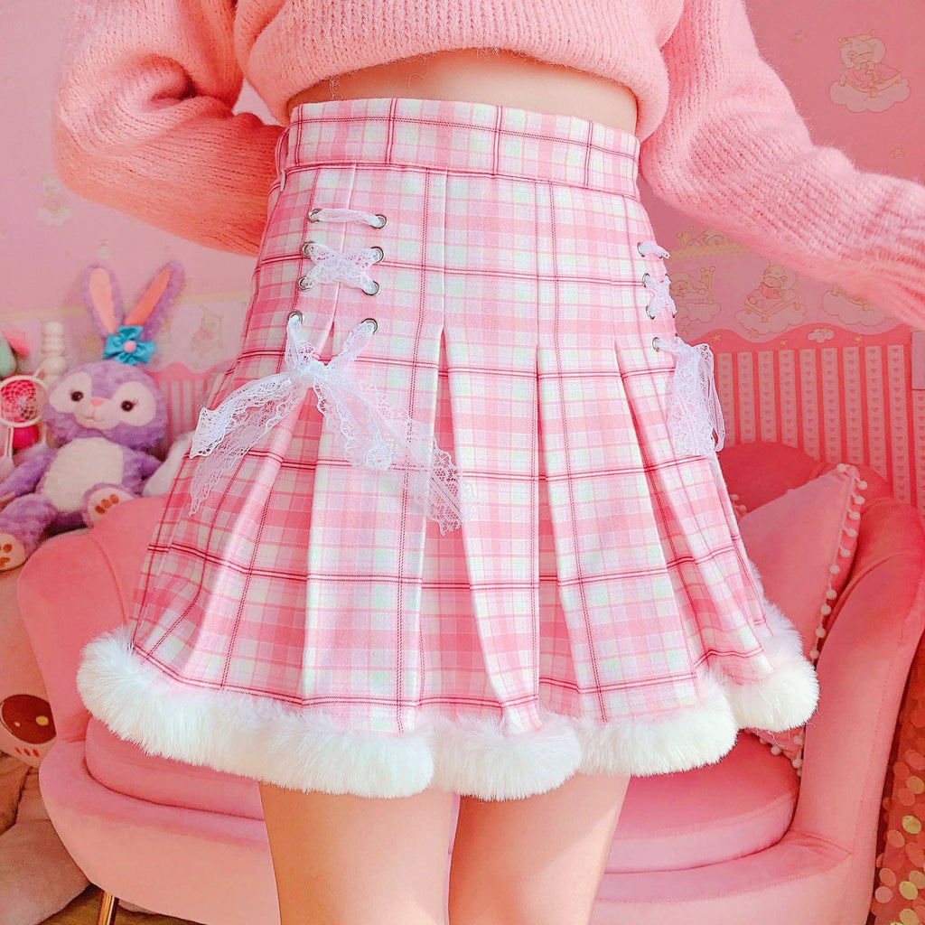 Kawaii Pink Corduroy Babydoll Skirt - Kawaii Fashion Shop  Cute Asian  Japanese Harajuku Cute Kawaii Fashion Clothing