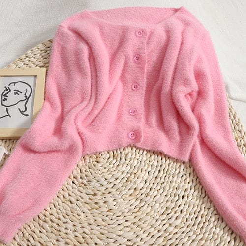 Soft Cozy Pastel Cardigan One Size Pink Clothing and Accessories The Kawaii Shoppu