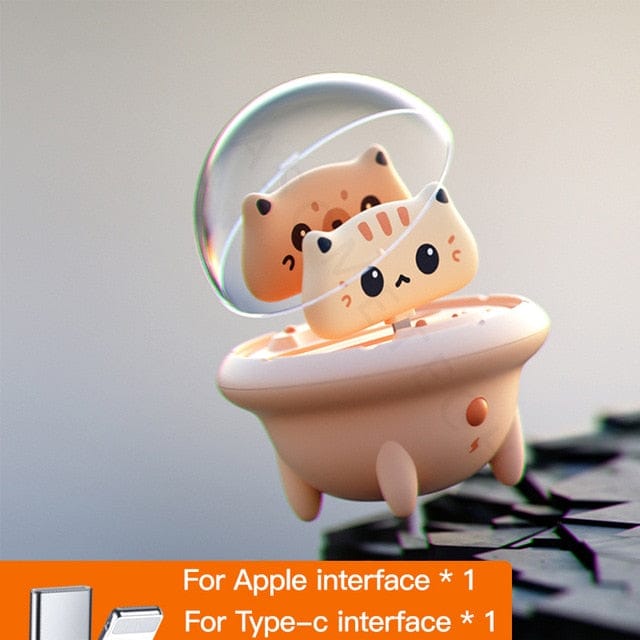 Space Cat Mini Power Bank Portable Charger For Type-C and Apple 3C The Kawaii Shoppu