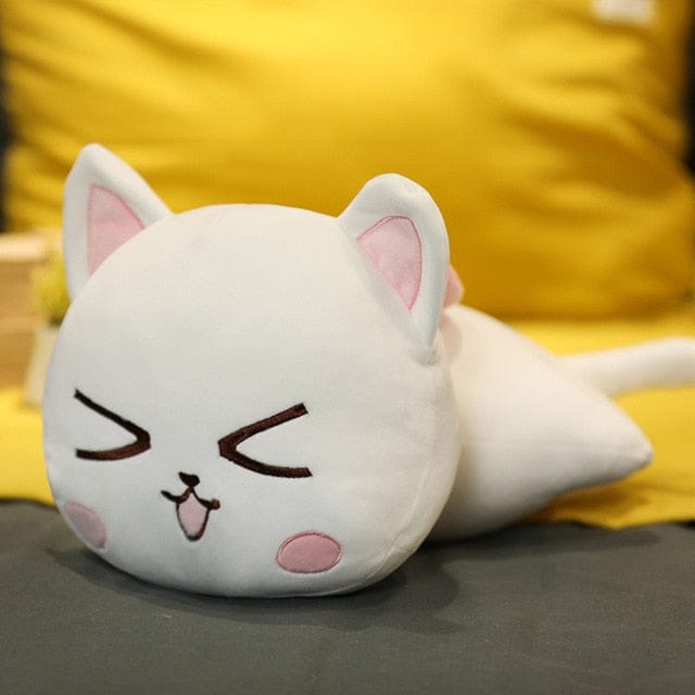 Stormy - Kawaii Kitty Plush 28cm white close eyes Soft Toy The Kawaii Shoppu