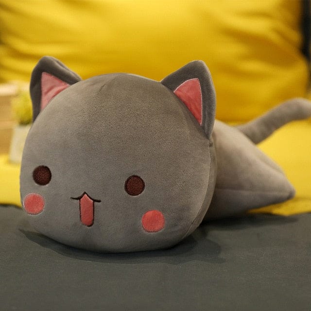 Stormy - Kawaii Kitty Plush 40cm grey open eyes Soft Toy The Kawaii Shoppu