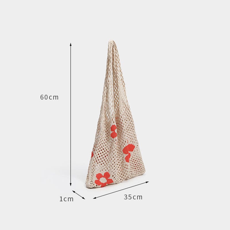 Summer Flower Mesh Tote Shopping Bag (30cm<Max Length<50cm) Bags The Kawaii Shoppu