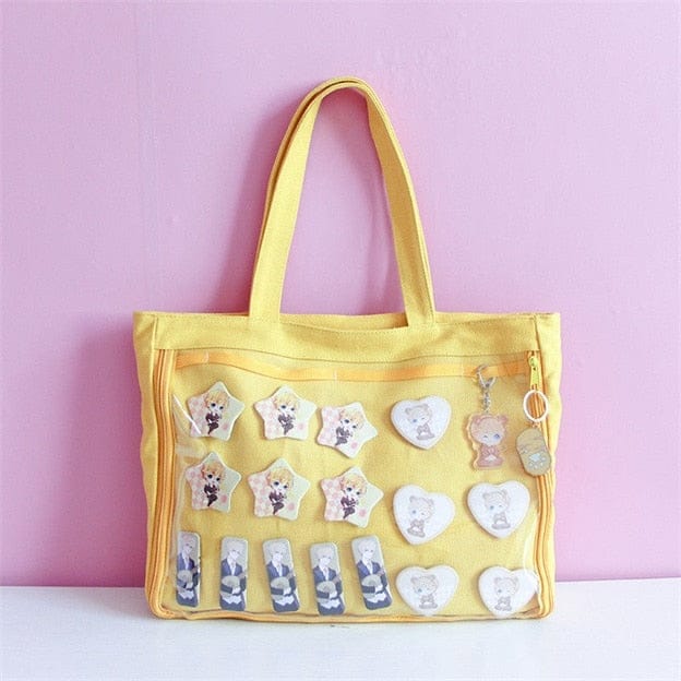 Sweet Shoppu Harajuku Canvas ITA bag Yellow Bags The Kawaii Shoppu